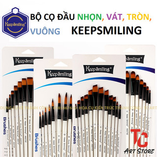 Bộ cọ đầu nhọn, vát, vuông, oval keepsmiling