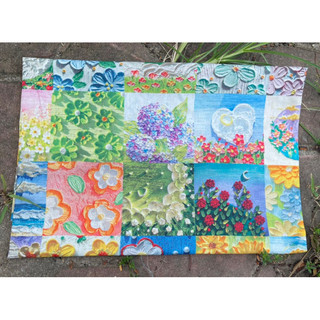 vải thô cotton hoạ tiết quit hoa cỏ cực xinh xắn,mềm mát