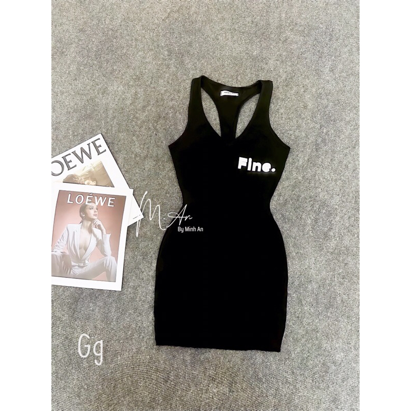 Đầm Ôm Body Chữ Ba lỗ sát nách Thun gân co giản MaM