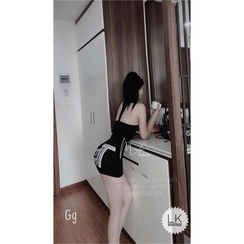 Đầm Ôm Body Chữ Ba lỗ sát nách Thun gân co giản MaM