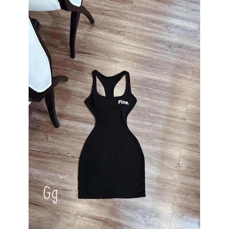 Đầm Ôm Body Chữ Ba lỗ sát nách Thun gân co giản MaM