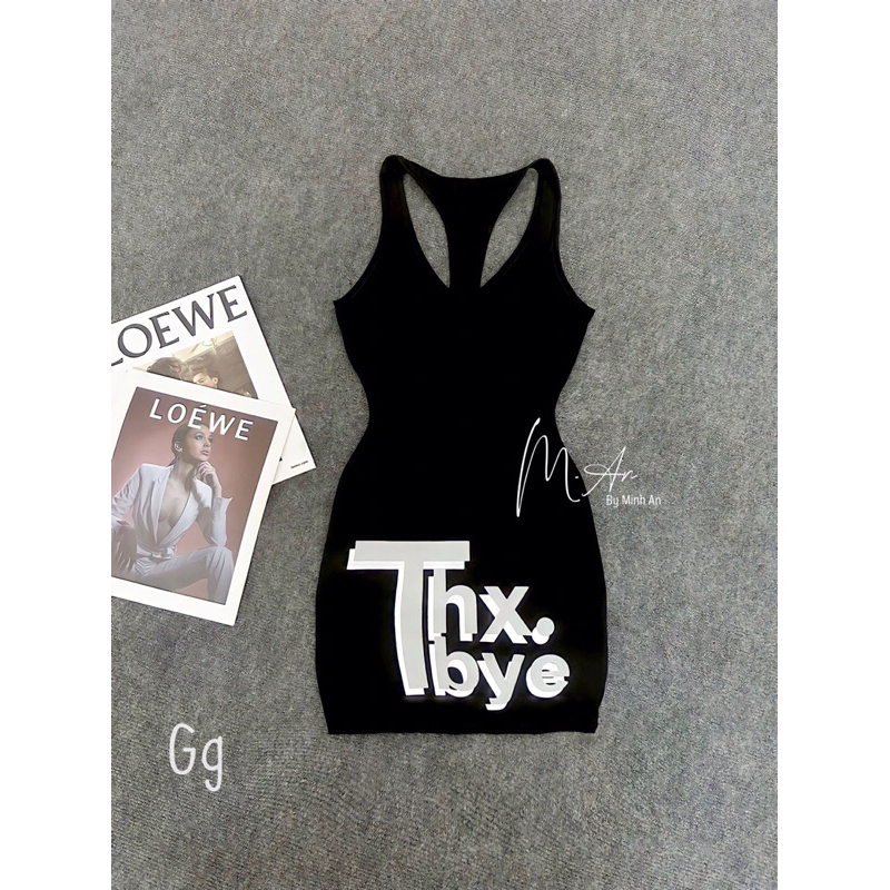 Đầm Ôm Body Chữ Ba lỗ sát nách Thun gân co giản MaM