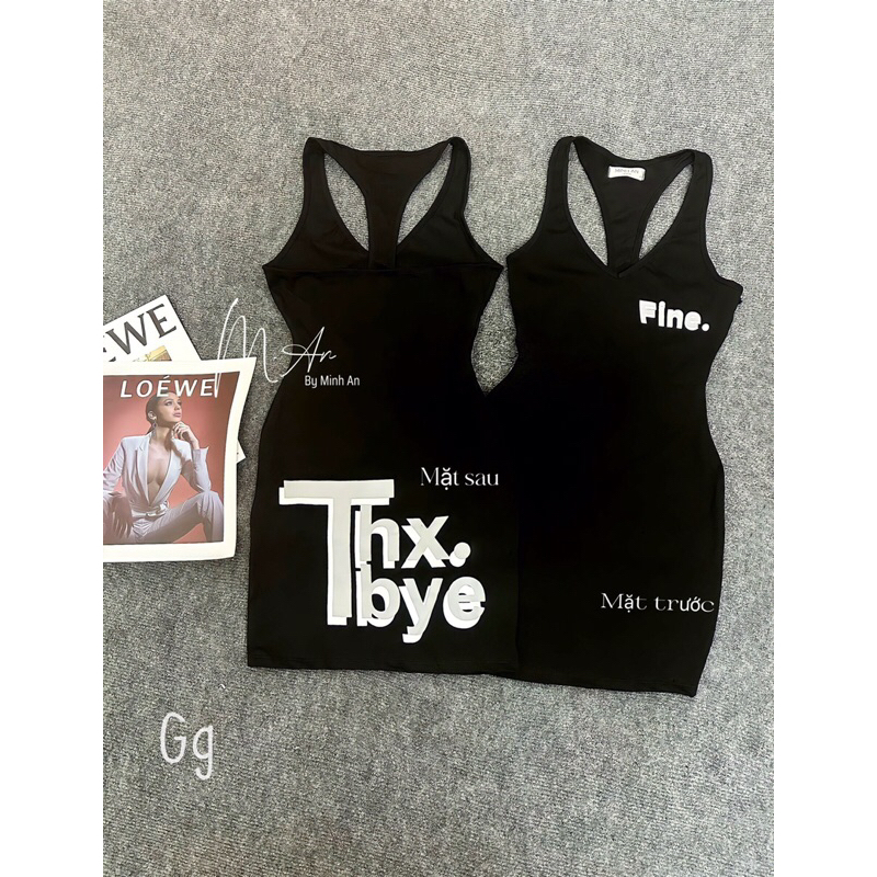 Đầm Ôm Body Chữ Ba lỗ sát nách Thun gân co giản MaM