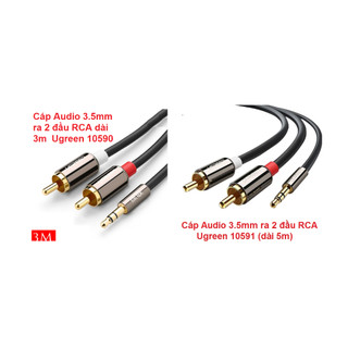 Cáp audio 3.5mm ra 2 đầu rca ugreen