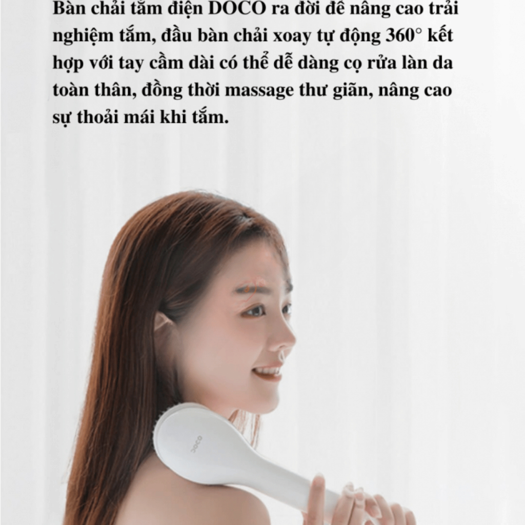 Bàn Chải Tắm Điện Xiaomi DOCO Tẩy Tế Bào Chết Chăm Sóc Da Cho Nam Nữ, Bảo Hành 12 Tháng