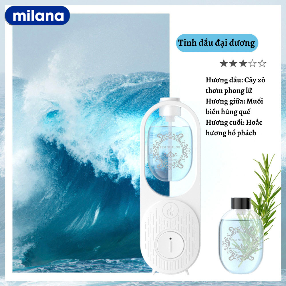 Máy xịt thơm phòng tự động, máy xông tinh dầu phòng ngủ với pin sạc 500mAh kèm tinh dầu nước hoa 50ml