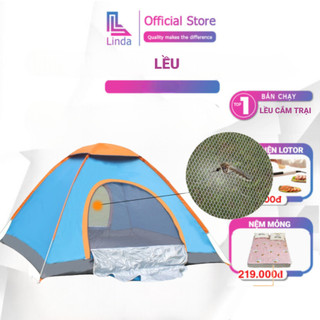 Lều cắm trại du lịch tự bung 2 cửa 2 lớp chống nắng chống nước thoáng mát