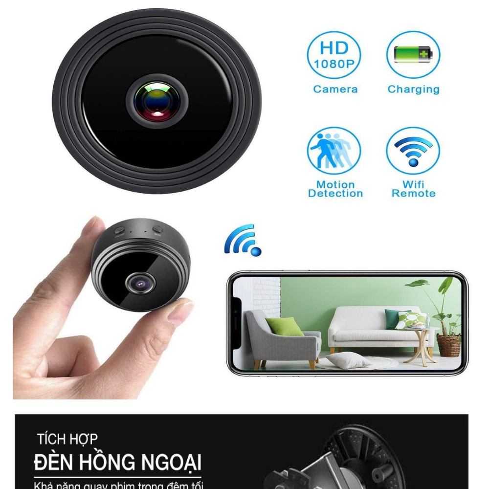 Camera Mini A9 Camera Ip 1080P Chính Hãng Máy Quay Mini Không Dây Từ Tính An Ninh Gia Đình | BigBuy360 - bigbuy360.vn