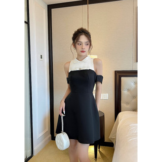 Váy đen phối cổ tiểu thư thanh lịch Caroline Dress - COQUI