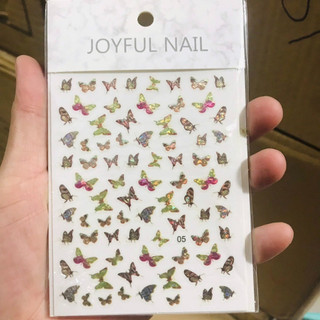 Sticker dán móng nail bướm lấp lánh rainbow 1020