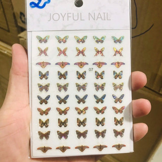 Sticker dán móng nail bướm lấp lánh rainbow 1020