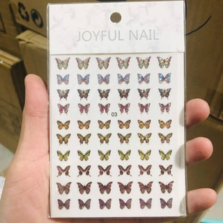 Sticker dán móng nail bướm lấp lánh rainbow 1020