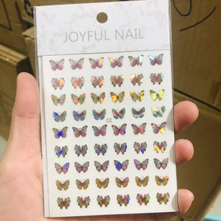 Sticker dán móng nail bướm lấp lánh rainbow 1020