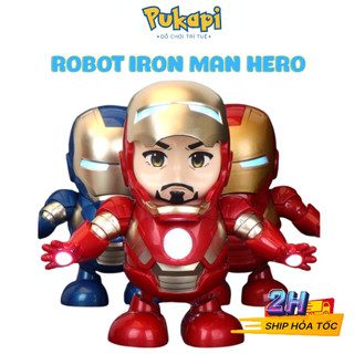 Đồ chơi robot người sắt Iron Man Hero nhảy múa theo nhạc cực kỳ vui nhộn Đồ chơi siêu nhân Iron Man PUKAPI