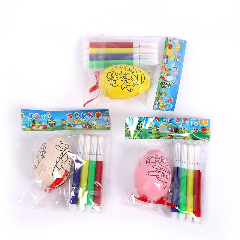 Trứng tô màu cho bé tập tô vẽ sản phẩm tặng kèm 4 bút màu, rèn luyện tính kiên trì cho bé