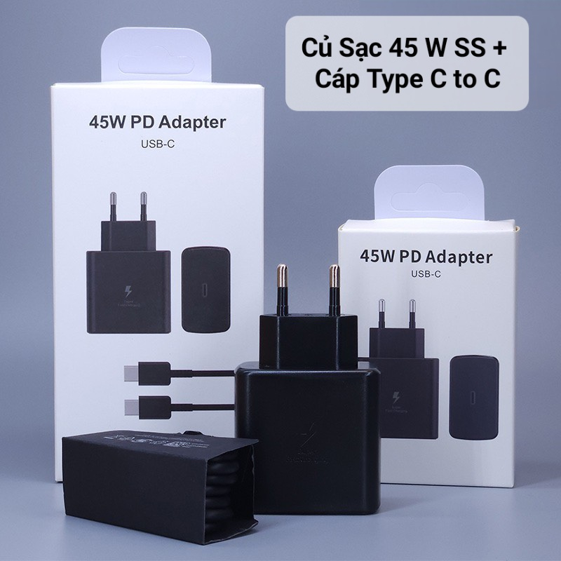 Củ Sạc Siêu Nhanh chính hãng Samsung 45w dành cho toàn bộ các máy dòng Note, S, Tab, Android, IP
