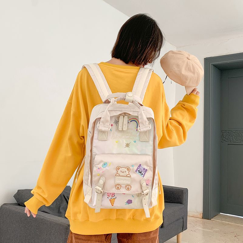 Balo Đi Học Họa Tiết Thêu Dễ Thương Đựng Vừa A4 M041