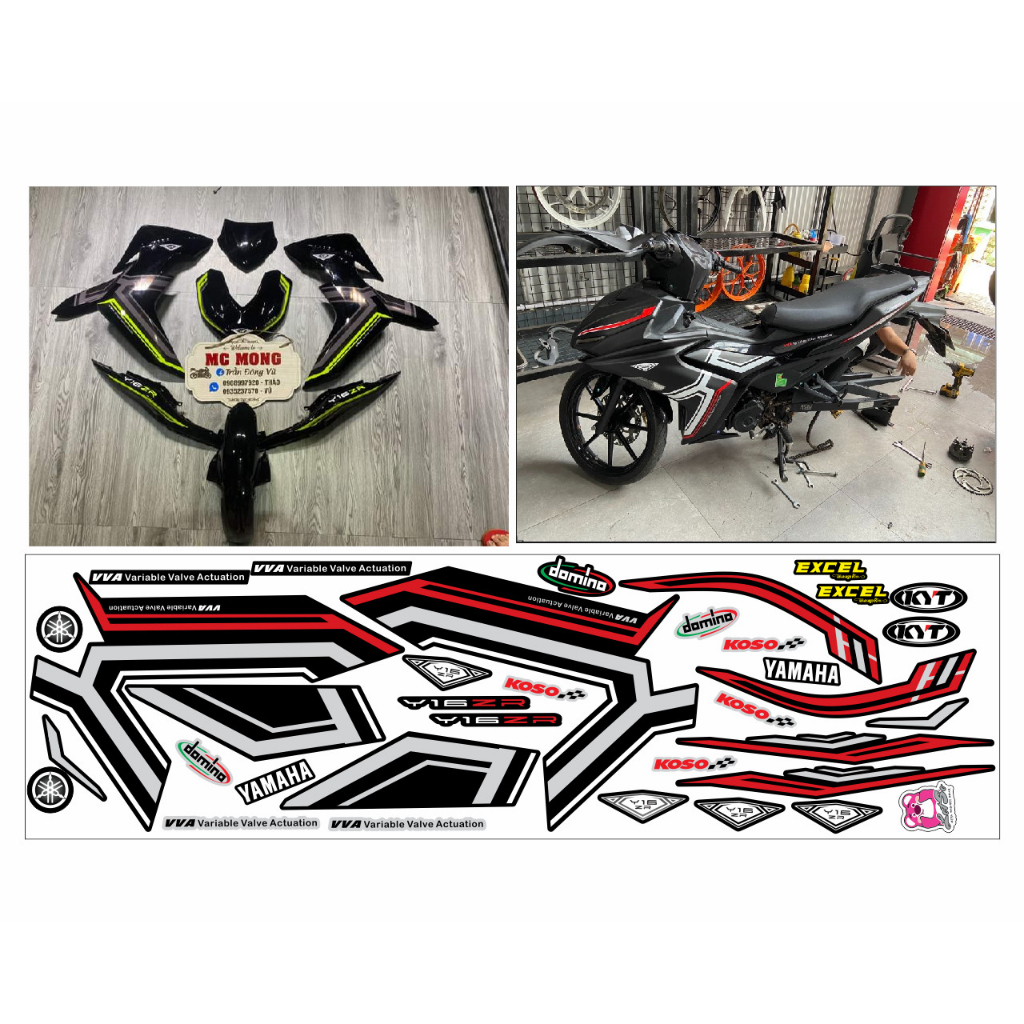 TEM CHẾ EXCITER 155 ĐỎ ĐEN BẠC!