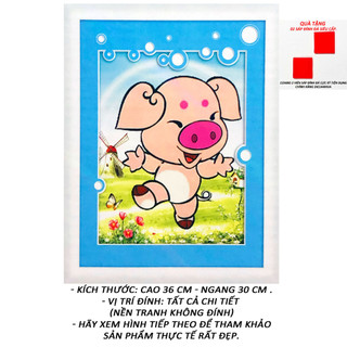 Tranh đính đá tự làm - heo con đáng yêu 01 - tranh minh hiền