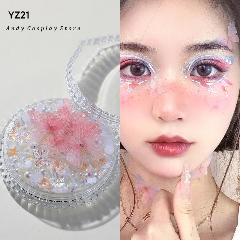 Đá đính mắt make up chụp ảnh concept nàng thơ