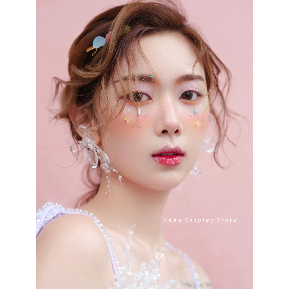 Đá đính mắt make up chụp ảnh concept nàng thơ