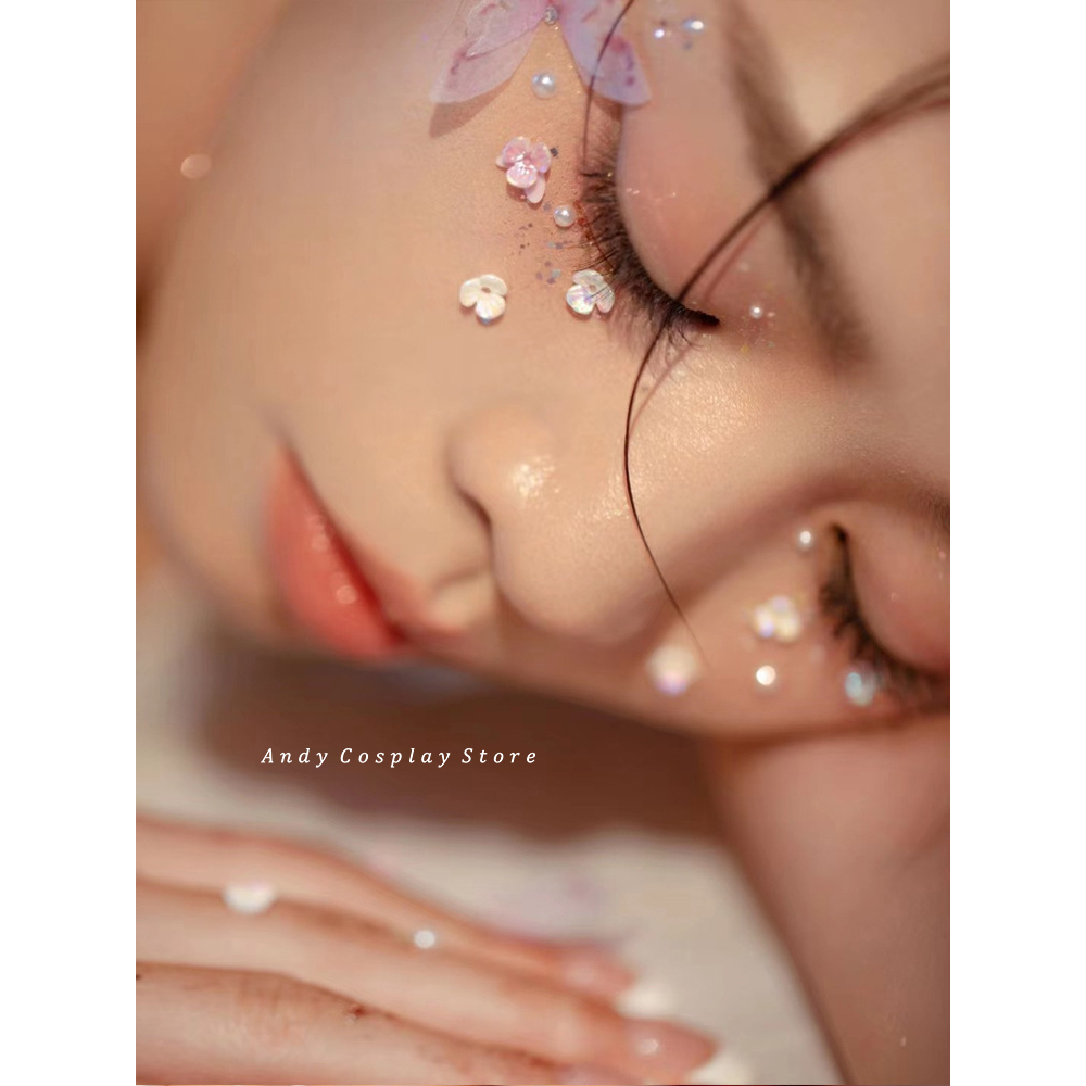 Đá đính mắt make up chụp ảnh concept nàng thơ