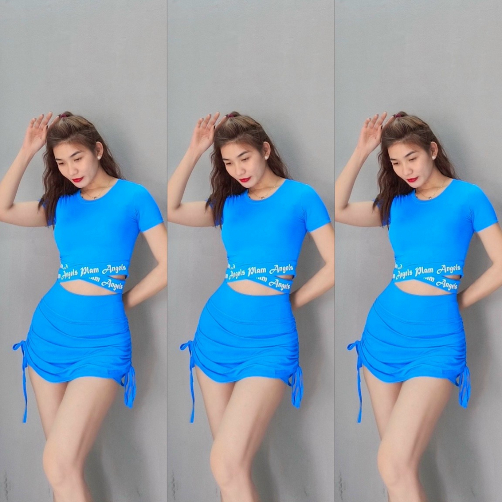 Sét bộ croptop sét chân váy rút 2 lớp V35