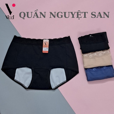 [BST MỚI] Quần lót nữ nguyệt san mặc trong kỳ kinh nguyệt chống tràn cạp cao vải cotton nhật Vicci QV.NS1