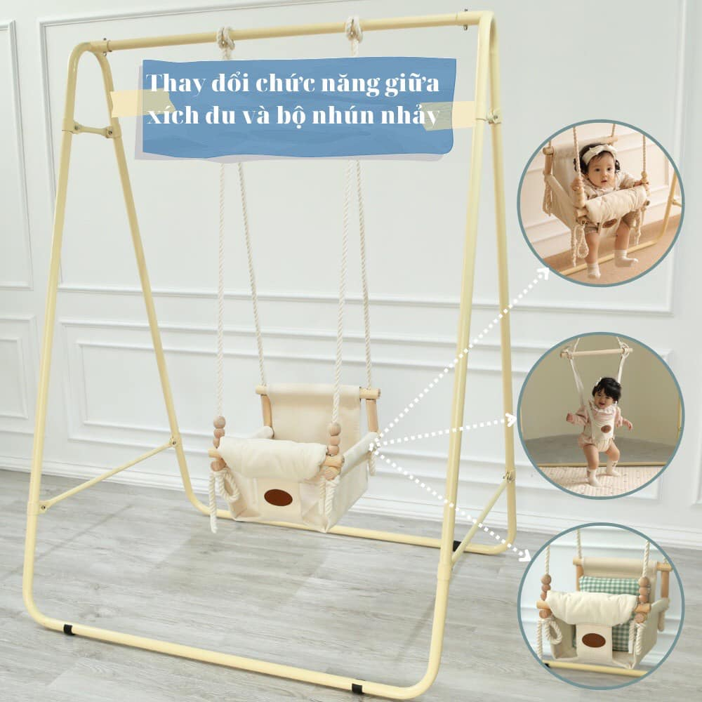 Xích Đu Kiêm Nhún Nhảy Tập Đứng Đa Năng Cho Bé Từ 3 Tháng Đến 6 Tuổi Chính Hãng