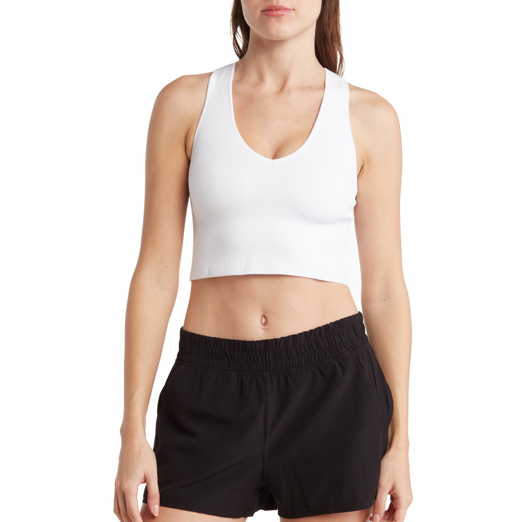 Áo croptop 9ODegree thun gân cổ tim