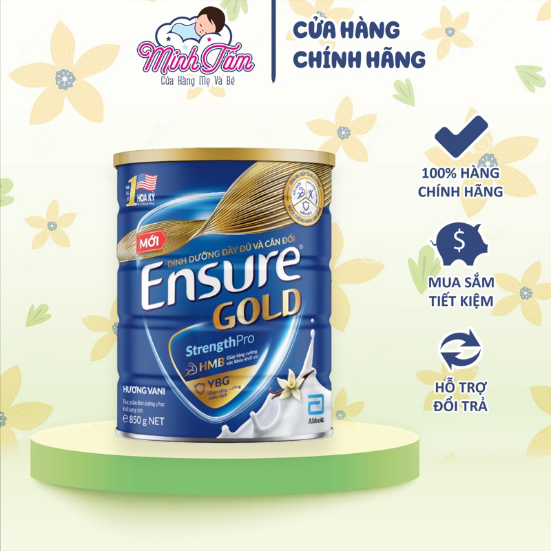 Sữa bột Ensure Gold hương vani (HMB) 850g