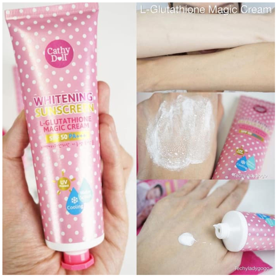 Kem Chống Nắng Nâng Tone, Trắng Da Cathy Doll L-glutathione Magic Cream SPF50 PA+++ 138gr