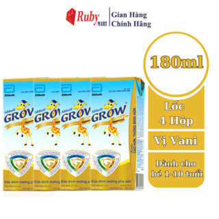 [Date T02/26] Lốc 4 hộp Sữa nước Abbott Grow Gold hương vani 180ML  (Từ 1 tuổi)