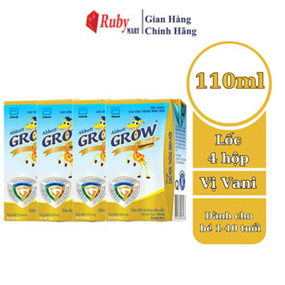 [Date T02/26] Lốc 4 hộp Sữa nước Abbott Grow Gold hương vani 110ML  (Từ 1 tuổi)