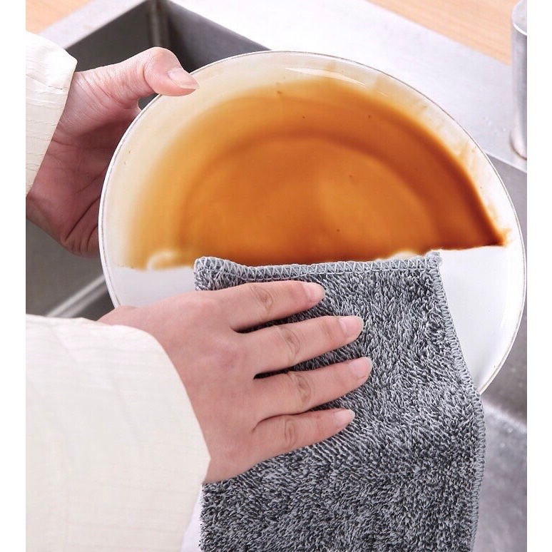 Khăn lau chén đĩa, lau tay đa năng chất liệu sợi than tre mềm mịn, thấm hút