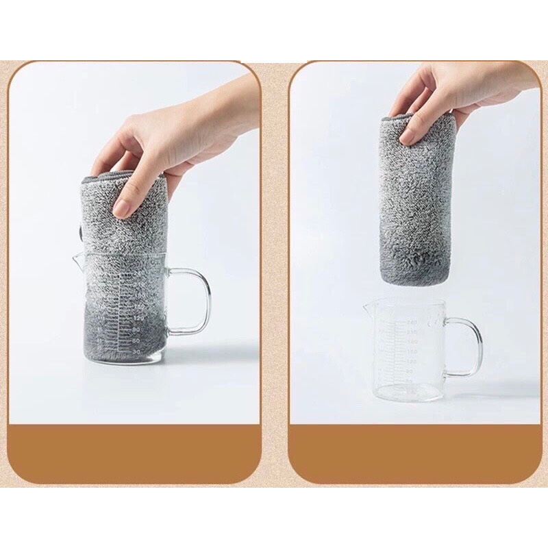 Khăn lau chén đĩa, lau tay đa năng chất liệu sợi than tre mềm mịn, thấm hút