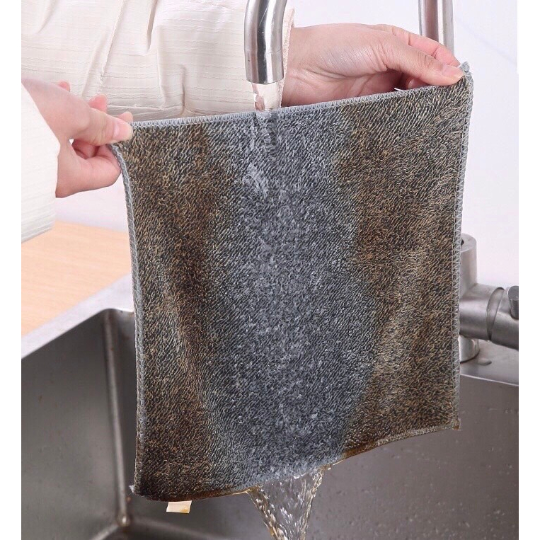 Khăn lau chén đĩa, lau tay đa năng chất liệu sợi than tre mềm mịn, thấm hút