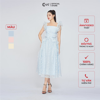 Đầm Nữ 𝐂𝐂𝐇𝐀𝐓 Kiểu Bèo Tơ Hoa Họa Tiết Dáng Xòe Chất Voan Cao Cấp 13VNV5003XT