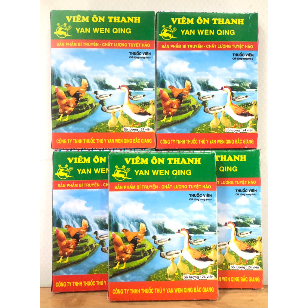 Viêm ôn thanh 1 vỉ 24 viên, hen khẹc, tiêu chảy.