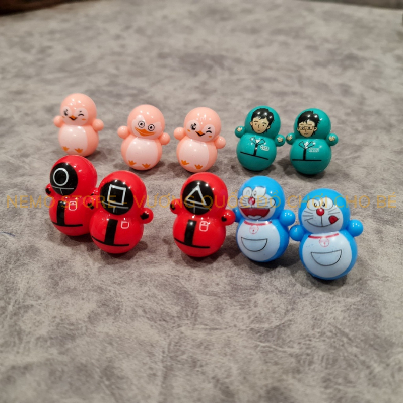 Đồ chơi lật đật mini Squid Game, Doraemon, Pikachu, Minion và nhiều mẫu hot trend dễ thương