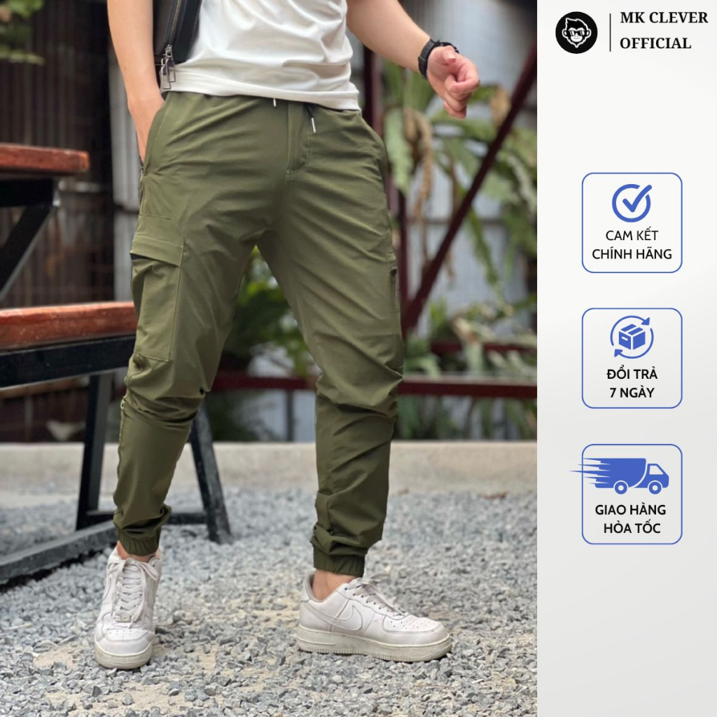 Quần Jogger Nam MK CLEVER LK, Chất liệu vải cotton hàn, siêu nhẹ siêu bền, co giãn tốt. Form trẻ trung năng động