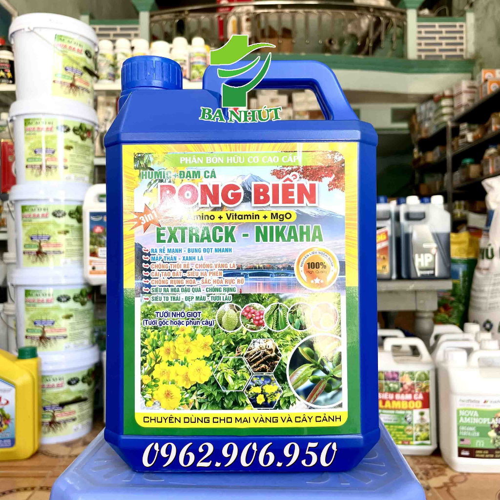 HUMIC Rich Đạm Cá Rong Biển Chai 5Lit - Kích Rễ, Bung Đọt, Mát Cây, Khoẻ Rễ, Đâm Cơi Mạnh, Đi Tược Nhanh, Mập Đọt