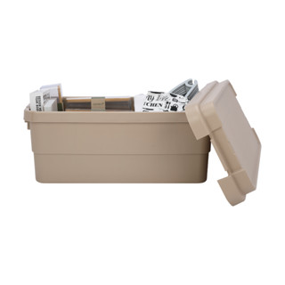 Thùng Lưu Trữ Đa Năng Có Nắp 65L bằng nhựa PP cao cấp HULKER-NEW màu kaki (beige) Index Living Mall