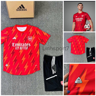 Áo banh hàng thái đẹp - bộ áo bóng đá clb arsenal 23/24 training có túi tập luyện áo đỏ quần đen