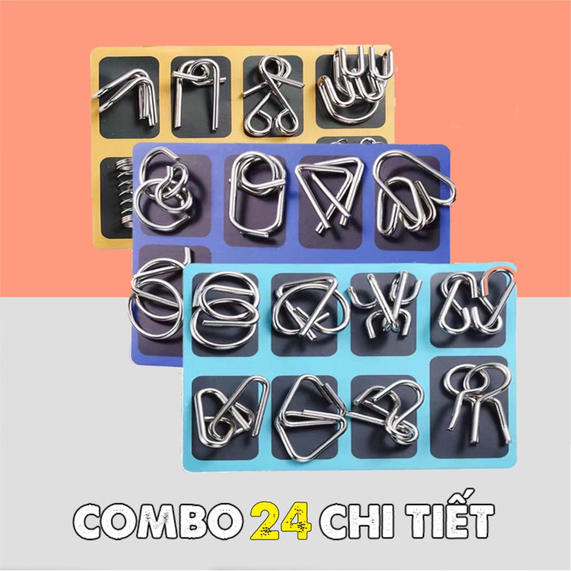 Đồ chơi trí tuệ Nhật Bản tháo lắp vòng sắt thông minh, trò chơi gỡ rối mở khoá thử thách tư duy