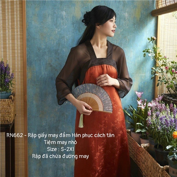 RN662_Rập giấy may đầm Hán phục cách tân nữ