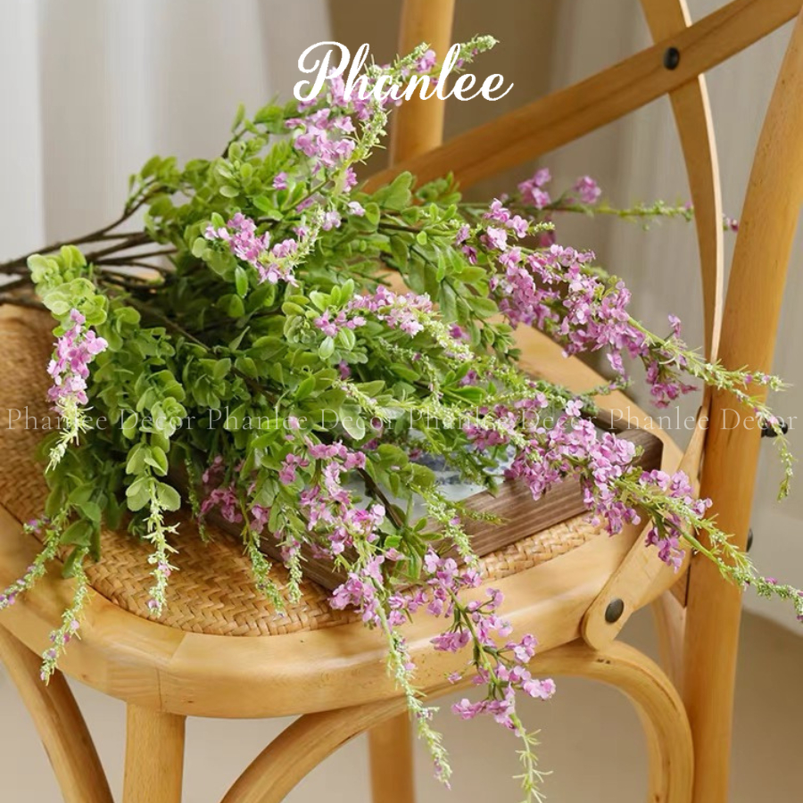 Cành xô thơm giả lá điểm trang trí bình hoa