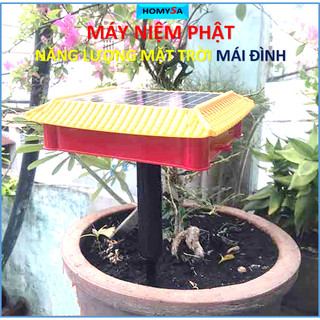 Máy niệm Phật năng lượng mặt trời hình Ngôi chùa Mái đình có sẵn kinh địa tạng chú đại bi hơn 20 bài niệm phật nhạc phật