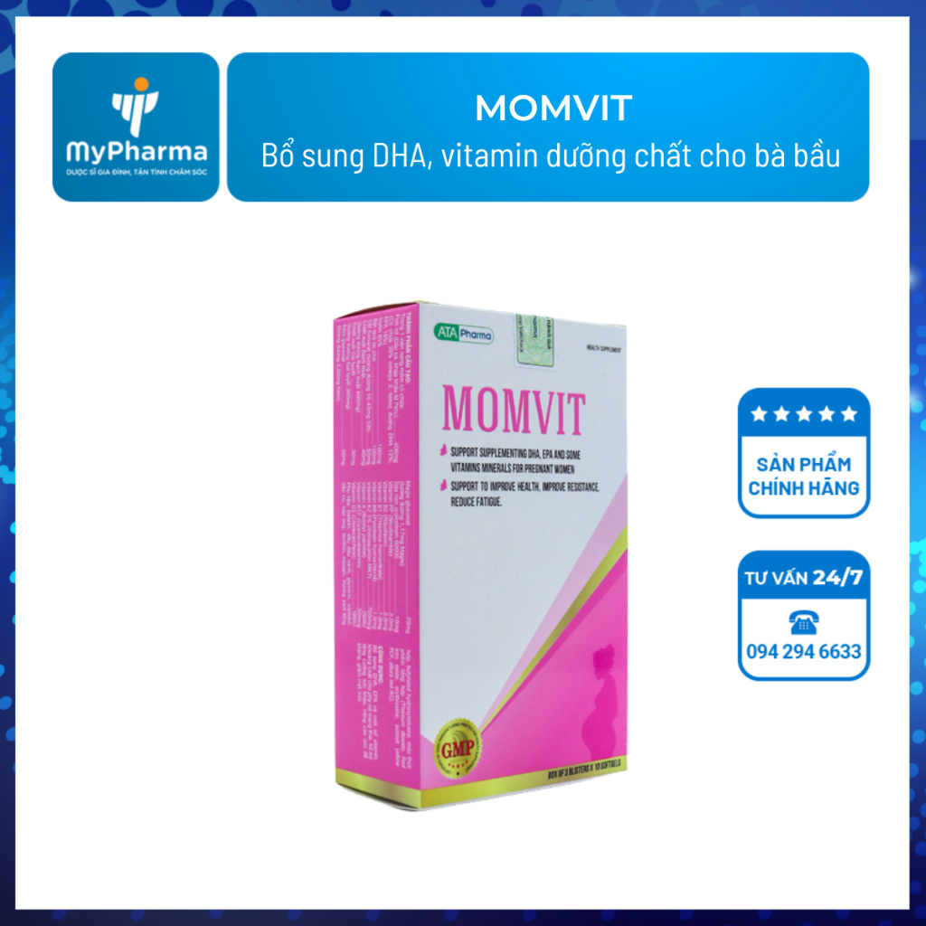 Momvit - Bổ sung DHA, vitamin dưỡng chất cho bà bầu