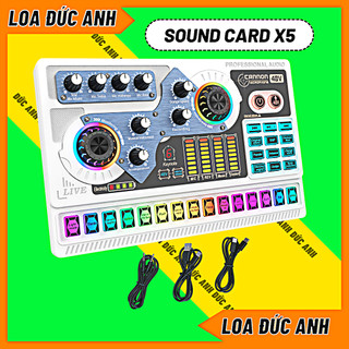 Sound card x5 đời mới nhất dùng cho mic thu âm 5v và 48v không cần nguồn phantom âm thanh cực hay